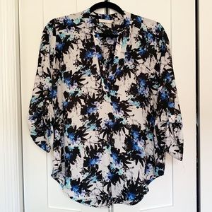 Lush V-neck Paint Splatter Blouse